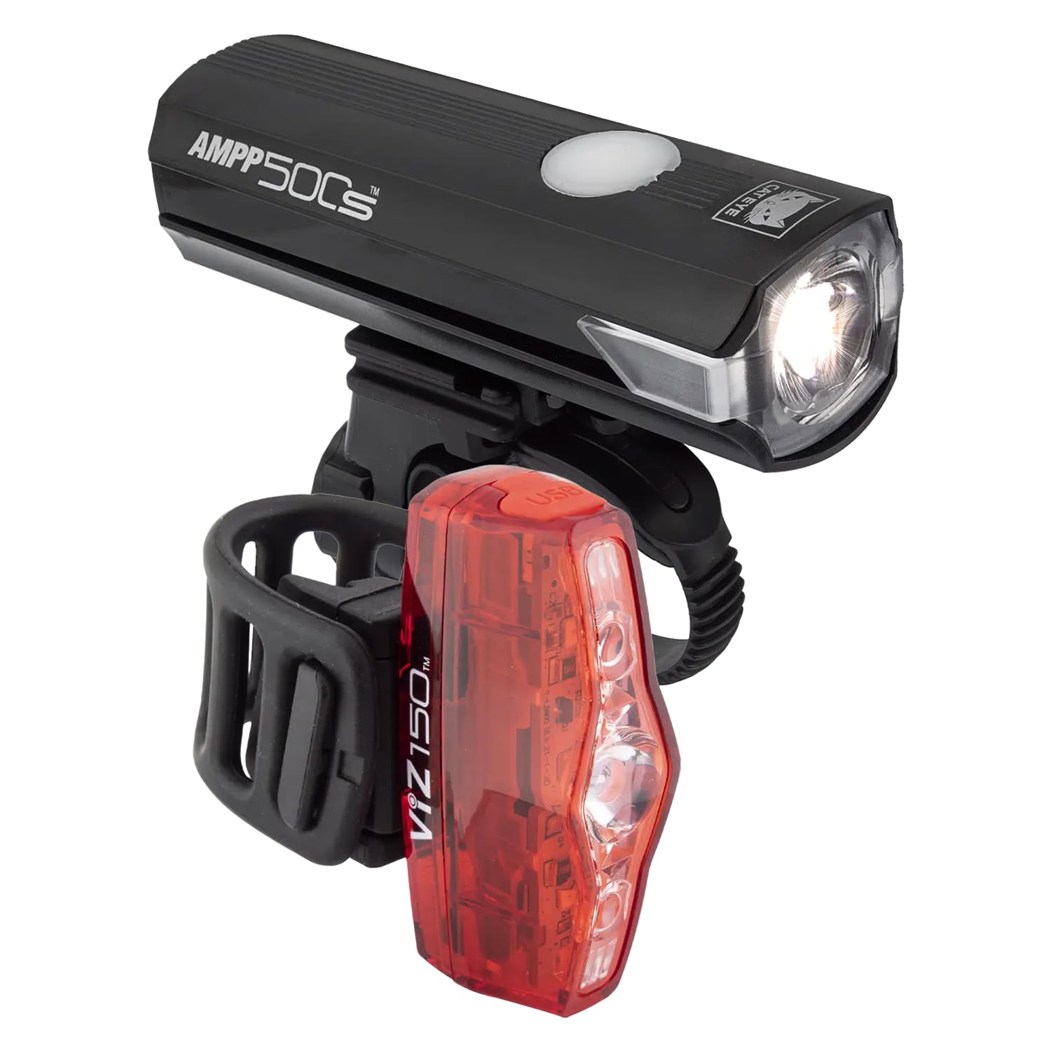 AMPP 1100 & CATEYE Rapid X2 ライトセット Amazon.com: CATEYE AMPP & ViZ USB Rechargeable Bike Light Combo